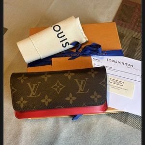 Sold ! Louis Vuitton Woody sunglasses glasses case monogram red exc+++